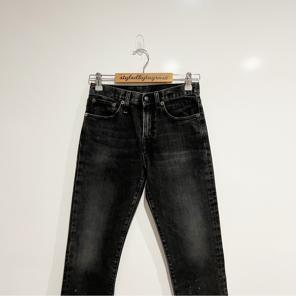 R13 Stovepipe Addison Wash Black Jean - Picture 4 of 14